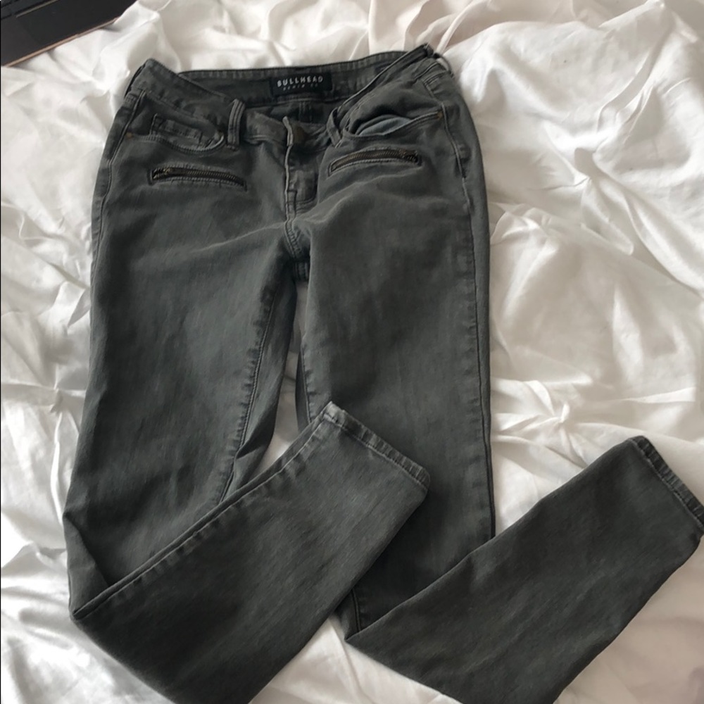 Gray denim pants